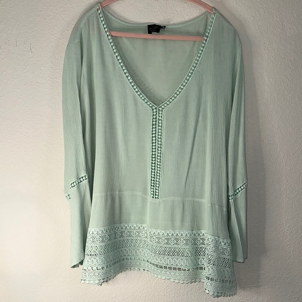 Mint‎ Green V-Neck Women's Tunic